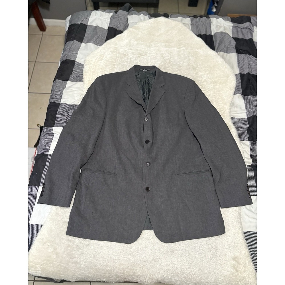 Boss Hugo Boss Mens Gray Wool 4 Button Blazer Jacket Size 46R‎